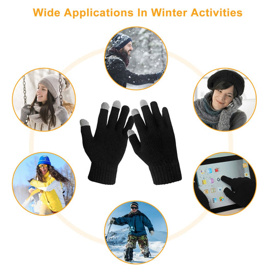 Touch Screen Gloves for Running - Knitted Gloves for Warmth and Comfort