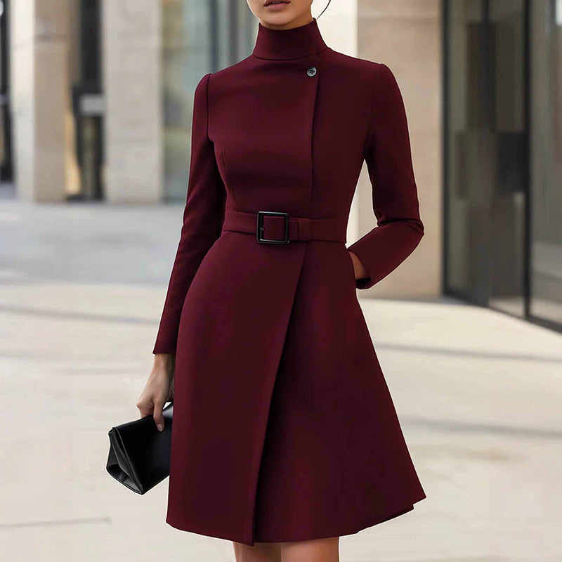 Elegant High Waist Belted Midi Dress - Stylish and Versatile Fashion Essential
