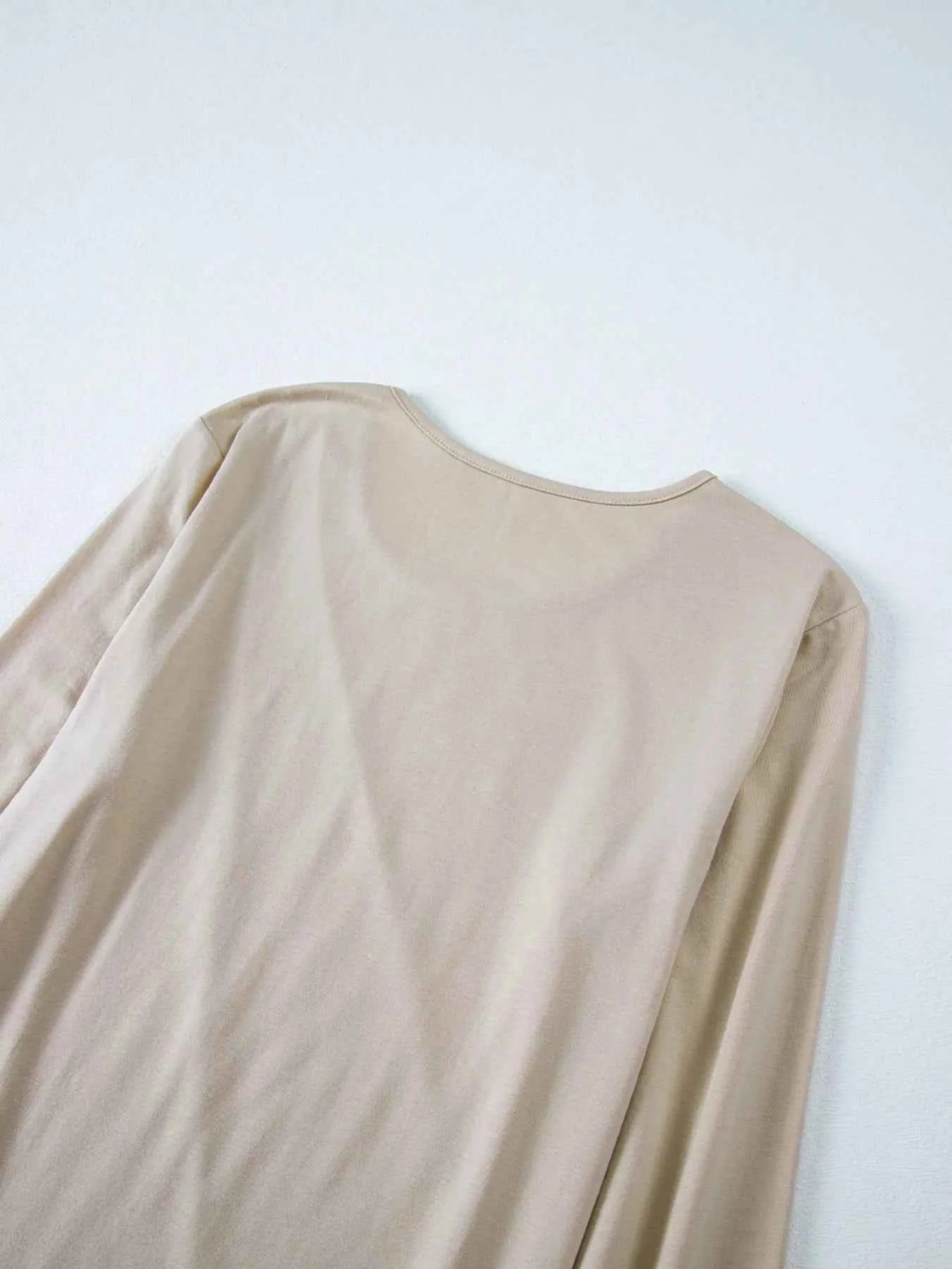 Asymmetric Seam Detail Long Sleeve Top