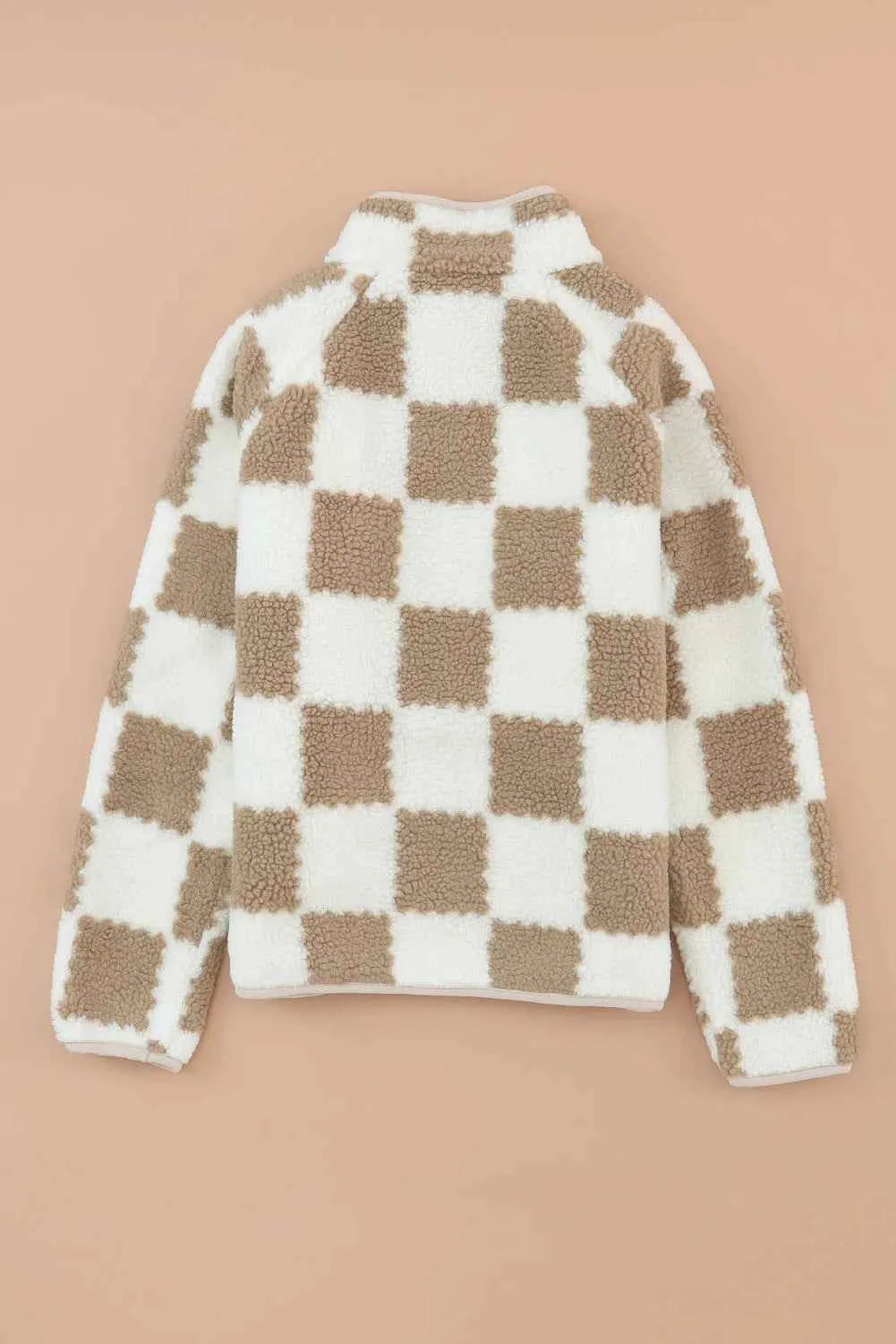 Checkered Snap Down Long Sleeve Jacket