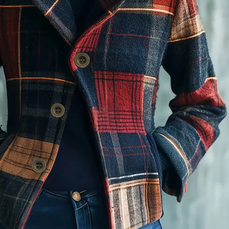 Vintage Women's Blazer With Stand Collar for Timeless Style