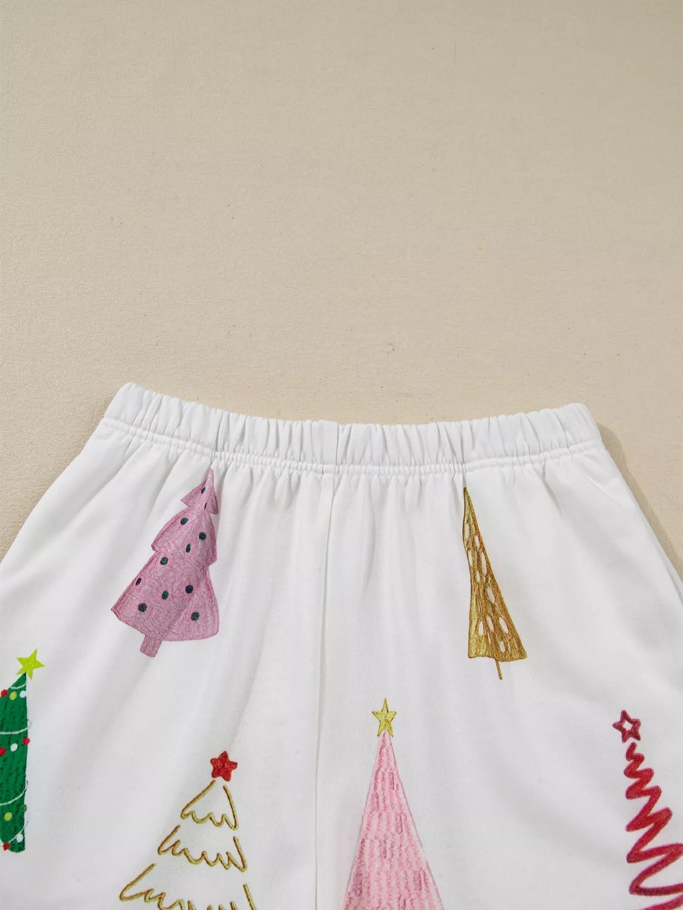 Christmas Tree Round Neck Top and Shorts Set - SUBSTYEL