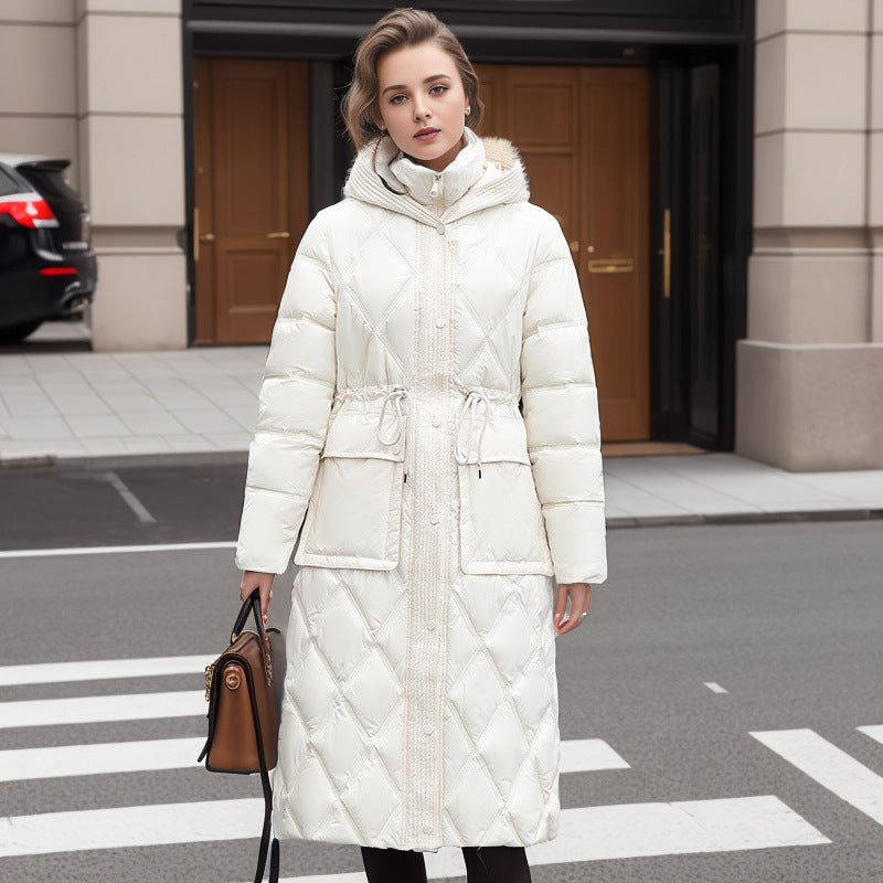 Hooded Winter Down Jacket for Women - Stylish & Warm