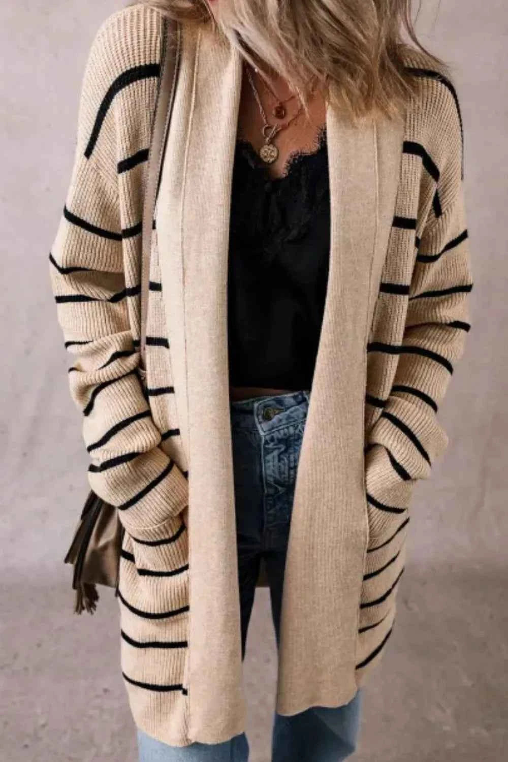 Open Front Long Sleeve Cardigan