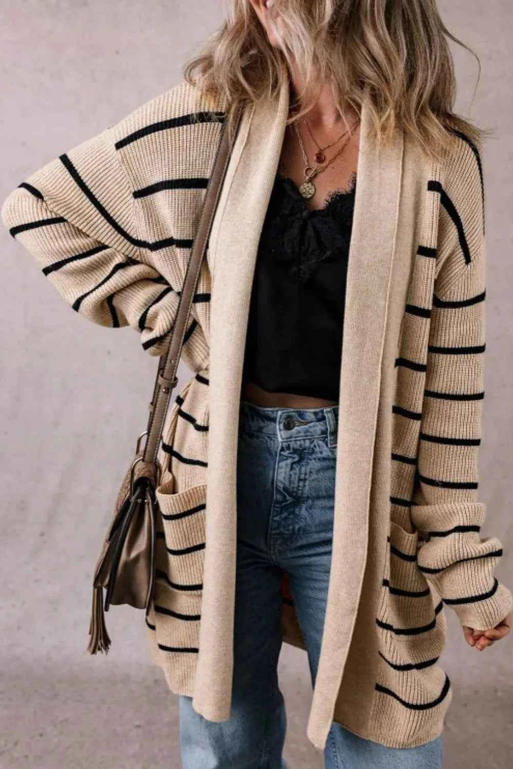 Open Front Long Sleeve Cardigan