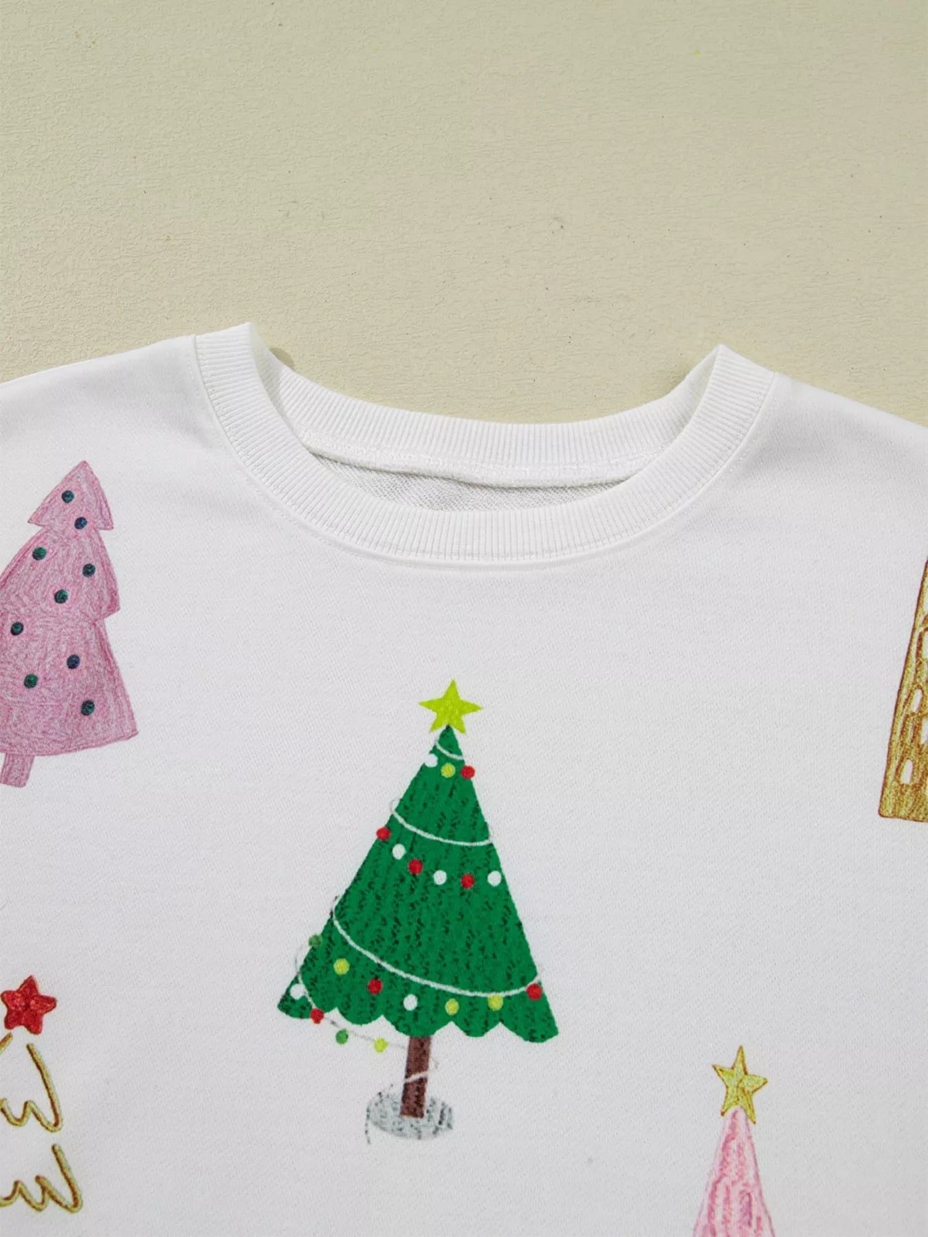 Christmas Tree Round Neck Top and Shorts Set - SUBSTYEL