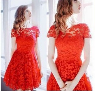 Royal Lace Party Dress for Elegant Short Event Fashion