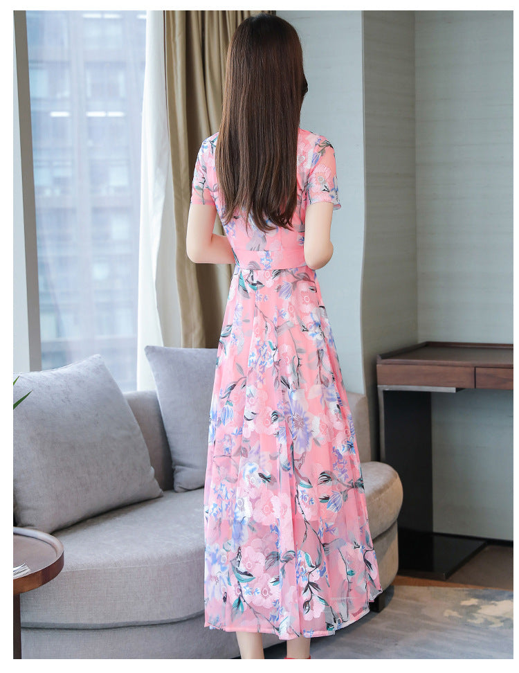Long Skirt Plus Size Printed Dress for Effortless Style and Comfort - Plus Size Printed Long Skirt Dress