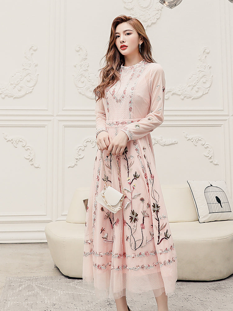 Temperament Embroidered Dress Skirt for Effortless Style