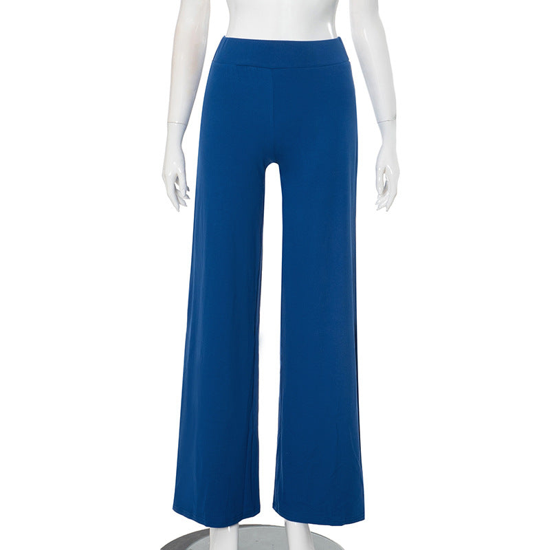 Mannequin wearing blue pants on a white background