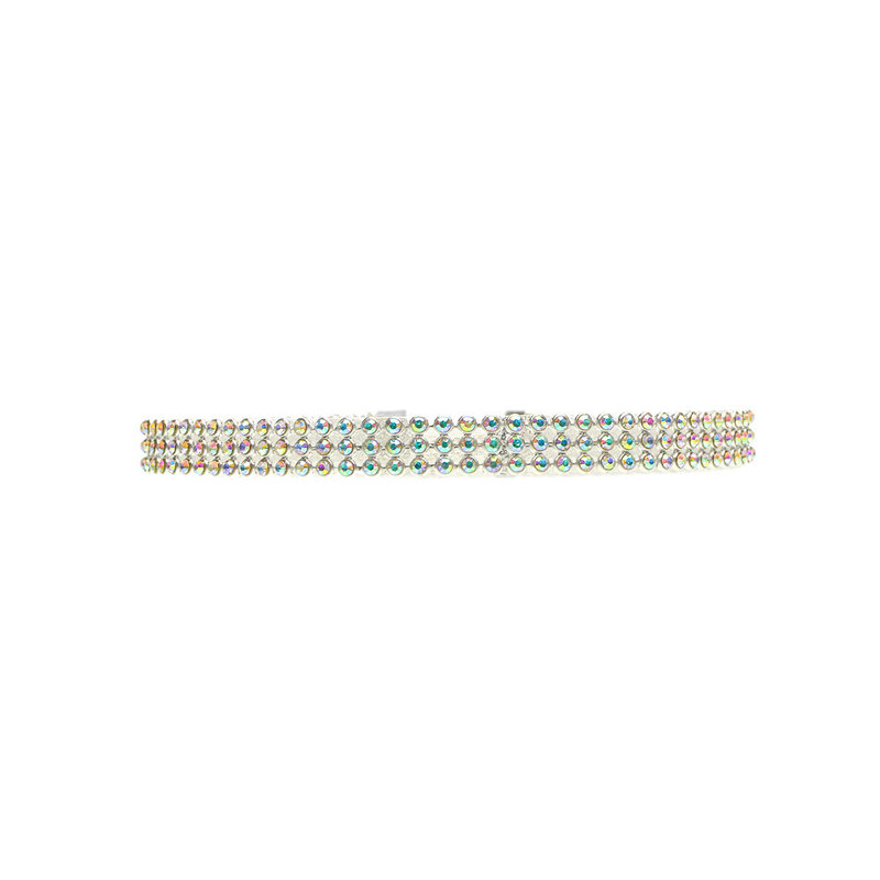 Multicolored beaded bracelet on a white background