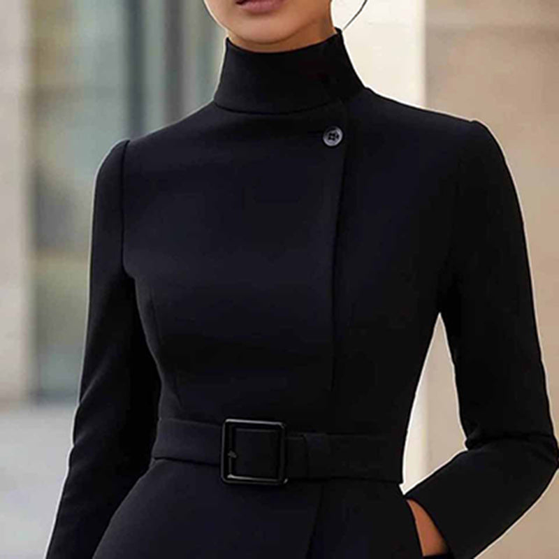 Elegant High Waist Belted Midi Dress - Stylish and Versatile Fashion Essential