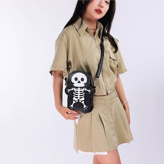 Halloween Skull Shoulder Bag - Y2K Fashion Statement