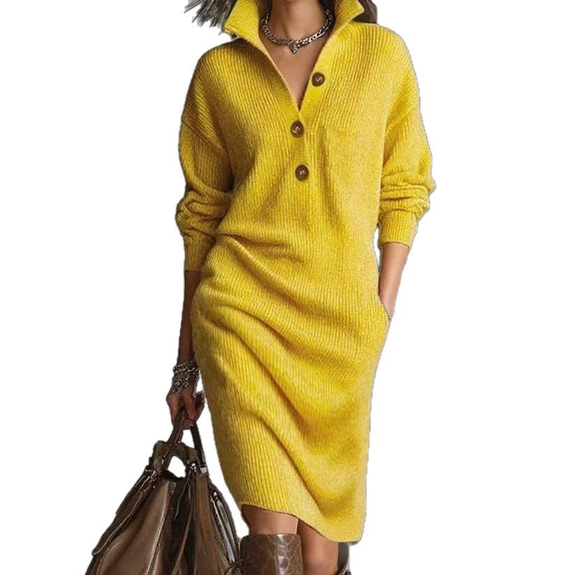 Fashion Sweater Dress: Warm Long-Sleeved Stylish Comfort