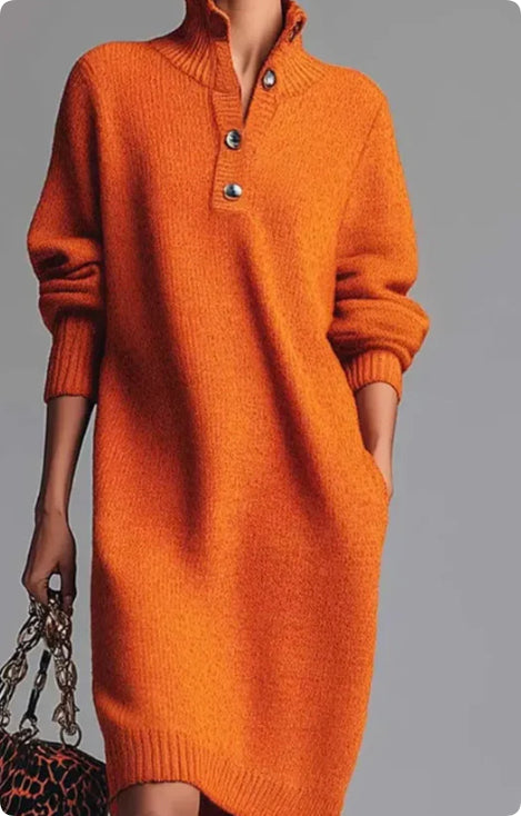 Fashion Sweater Dress: Warm Long-Sleeved Stylish Comfort