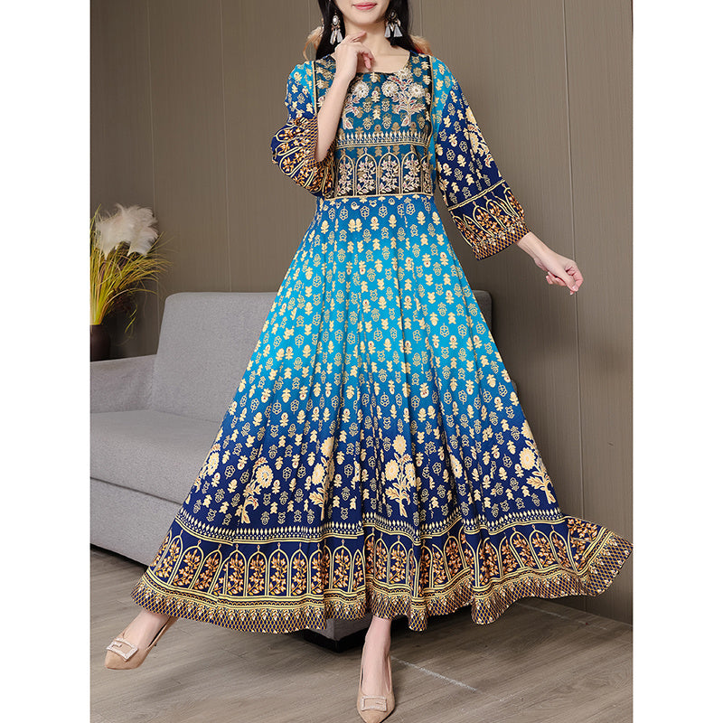 Chic Maxi Dress in Ethnic Style – Flowy Party Dress for Effortless Elegance