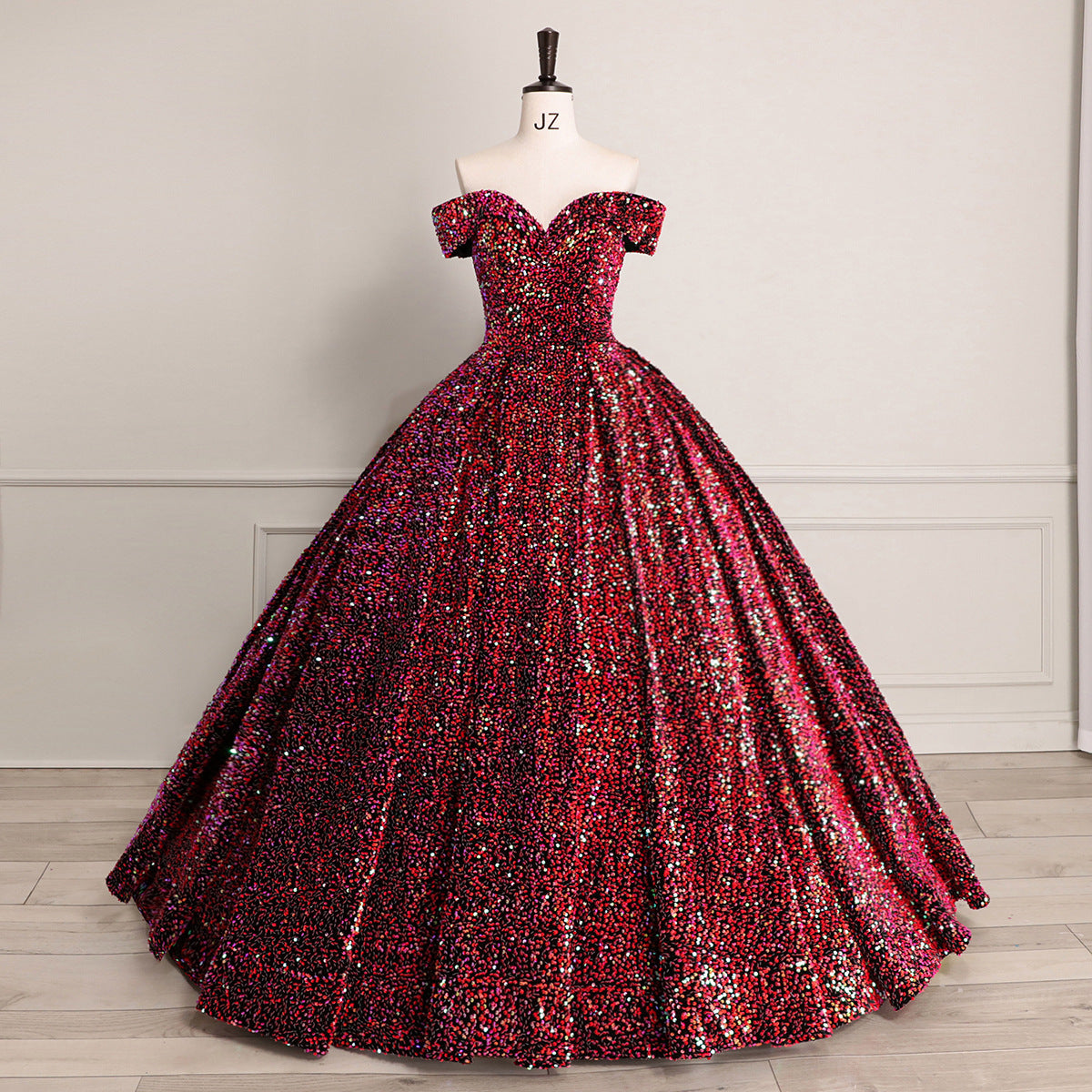 Luxury Bridal Wedding Dress - Sequined Ball Gown