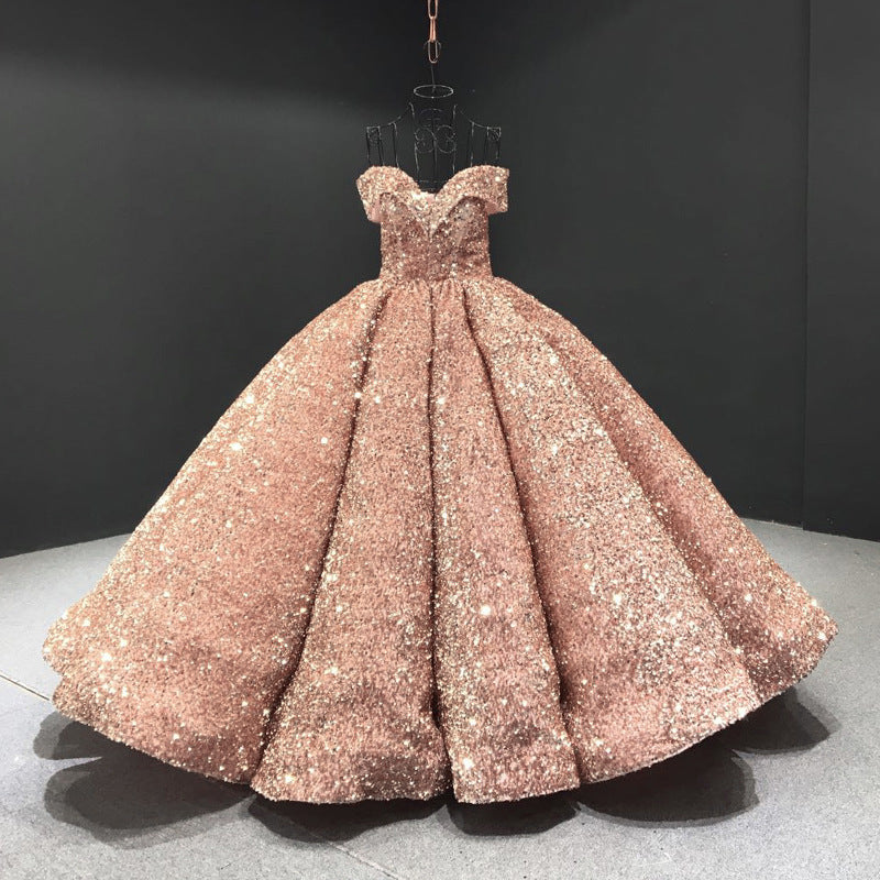 Luxury Bridal Wedding Dress - Sequined Ball Gown