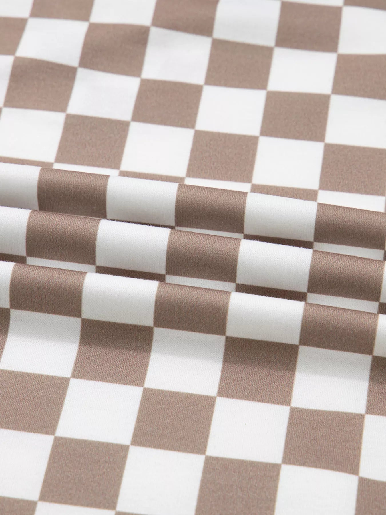 Checkered Pattern Oversized Drawstring Hoodie - SUBSTYEL