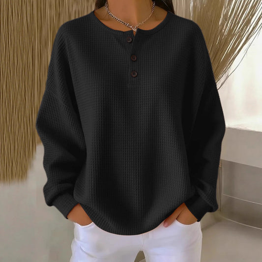 Long-sleeved T-shirt  Round Neck Pullover Top