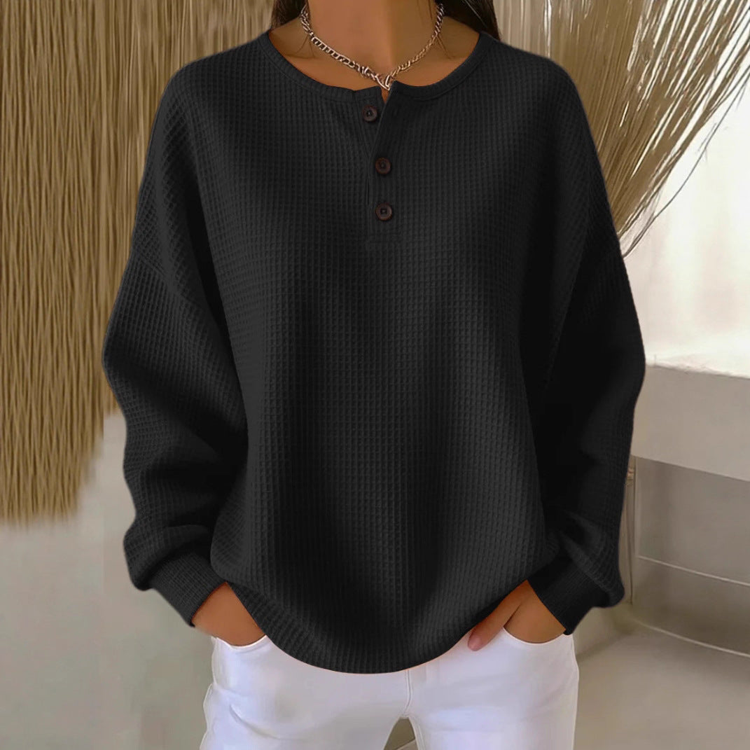 Long-sleeved T-shirt  Round Neck Pullover Top