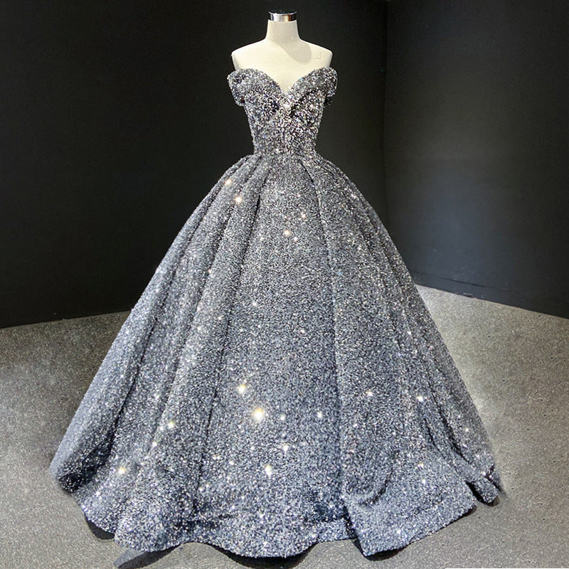 Luxury Bridal Wedding Dress - Sequined Ball Gown