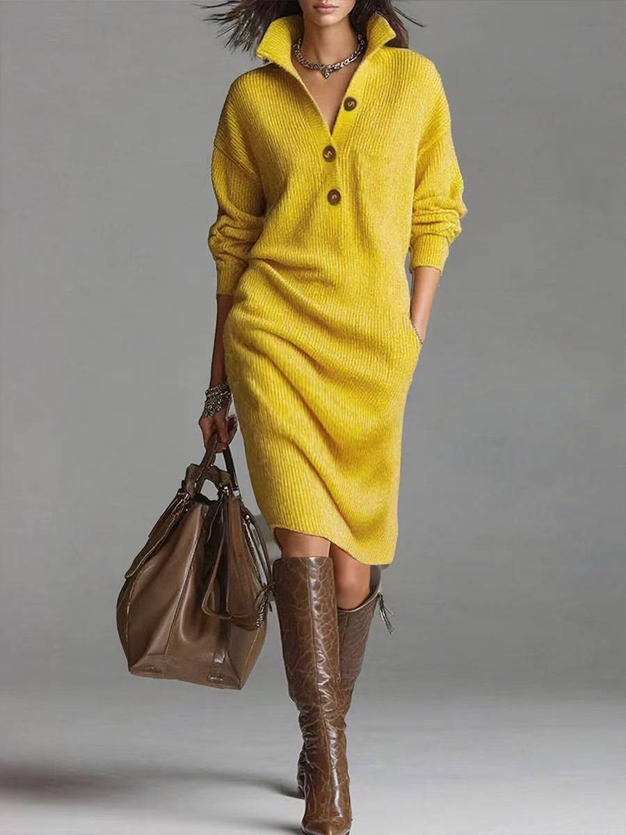 Fashion Sweater Dress: Warm Long-Sleeved Stylish Comfort