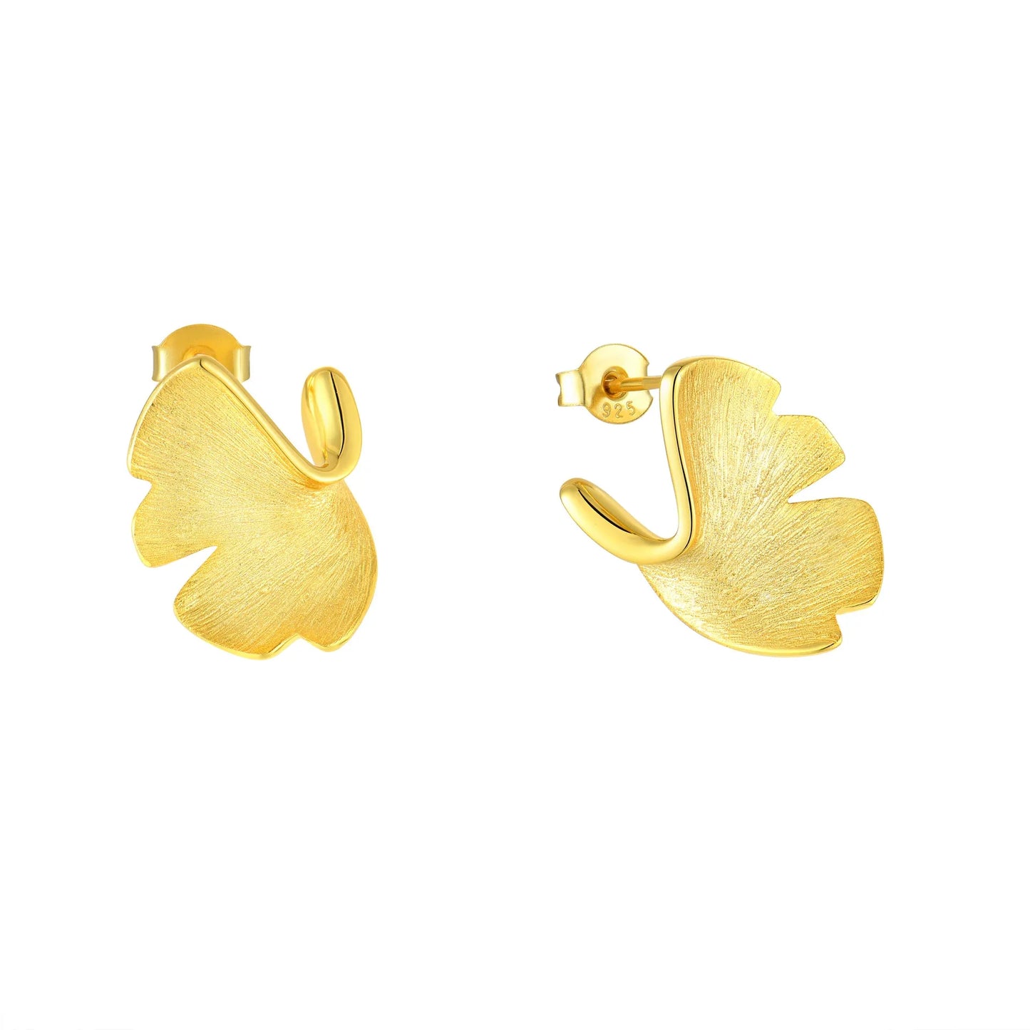 925 Sterling Ginkgo Biloba Stud Earrings - SUBSTYEL