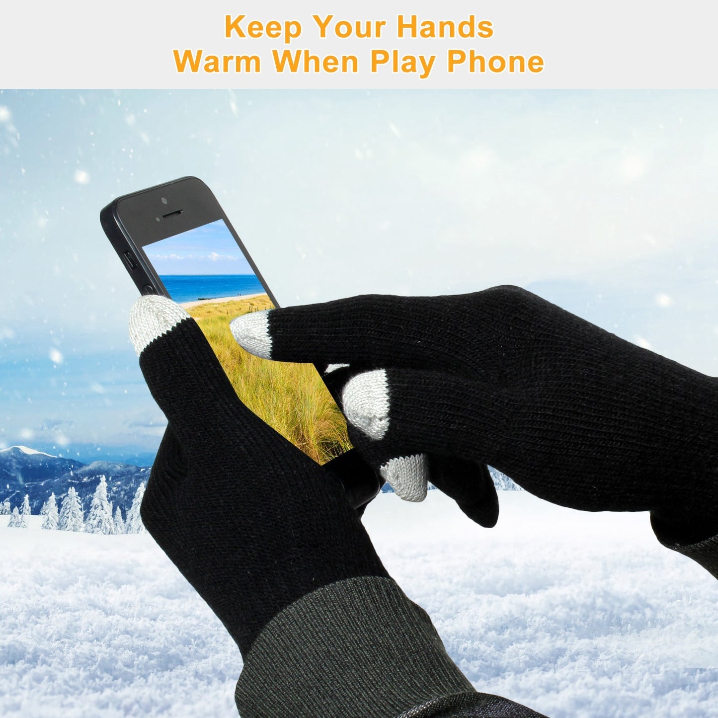 Touch Screen Gloves for Running - Knitted Gloves for Warmth and Comfort