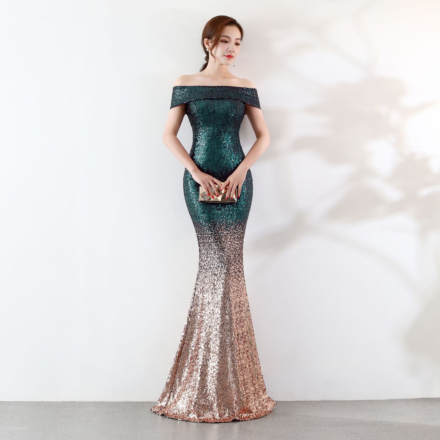 Long Slimming Party Dress for Elegant Evening Wear