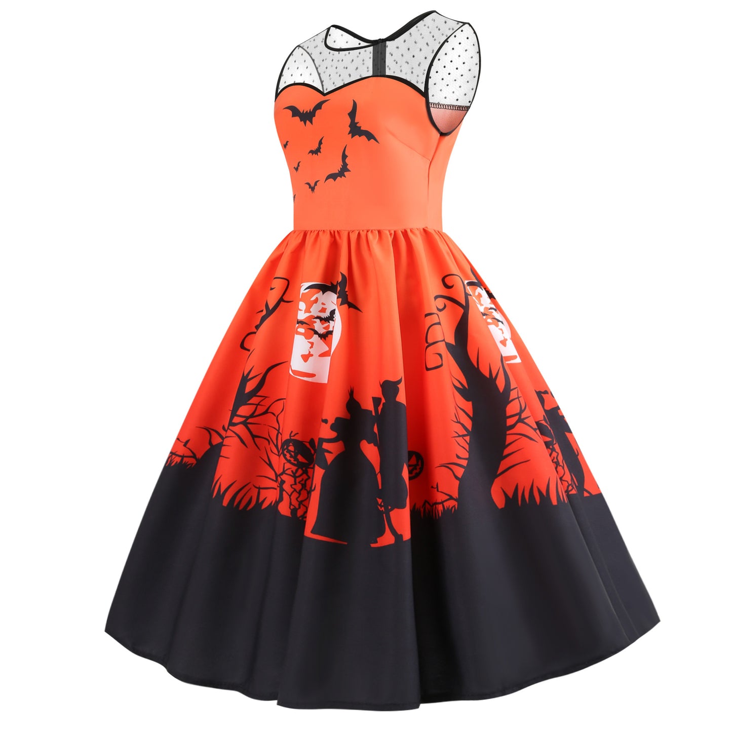Halloween Print Big Dress for Spooky Celebrations – Perfect Halloween Big Dress