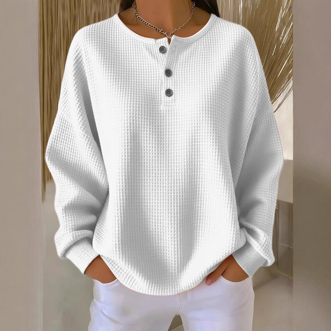 Long-sleeved T-shirt  Round Neck Pullover Top